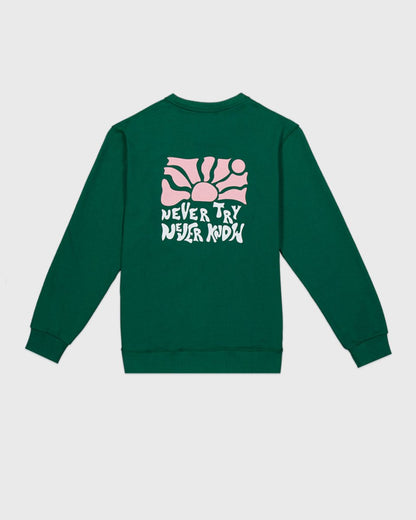 Never Hood Green Hoodie