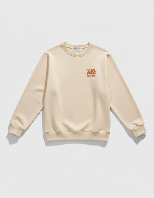 Never Hood Beige Hoodie